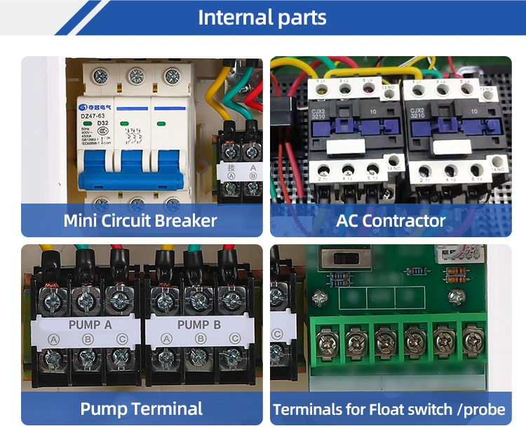 Rainproof Three Phase LCD Submersible Sewage Pump Control Panel 7.5HP-41HP